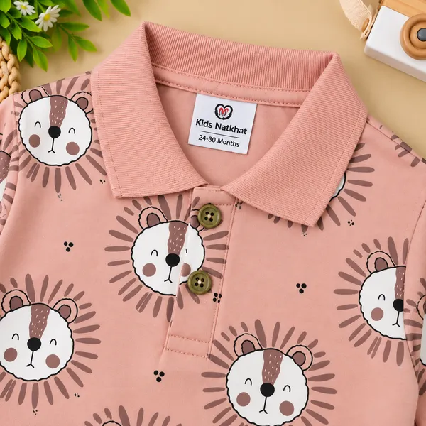 Natkhat_Little_Roar_Lion_Print_Polo_T-Shirt_&_Jogger_Set