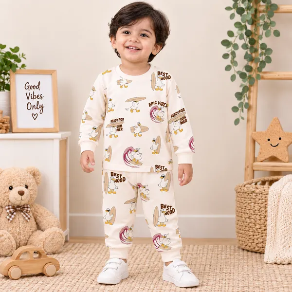 Natkhat_Surfing_Duck_Print_Full_Sleeve_T-Shirt_&_Jogger_Set