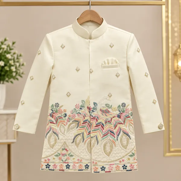 Neon_Boys_Cream_Printed_Indo-Western_Sherwani_Set_with_Kurta,_Pants_&_Jacket