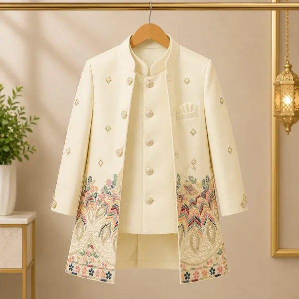 Neon_Boys_Cream_Printed_Indo-Western_Sherwani_Set_with_Kurta,_Pants_&_Jacket