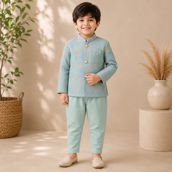Neon_Boys_Mint_Green_Textured_Nehru_Jacket_Set_with_Pant_&_Dhoti
