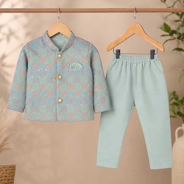 Neon_Boys_Mint_Green_Textured_Nehru_Jacket_Set_with_Pant_&_Dhoti
