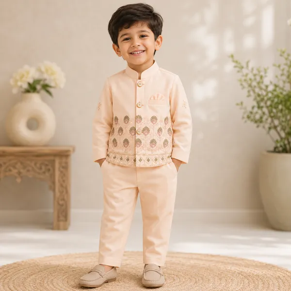 Neon_Boys_Peach_Printed_Nehru_Jacket_Set_with_Pant_&_Dhoti