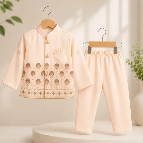 Neon_Boys_Peach_Printed_Nehru_Jacket_Set_with_Pant_&_Dhoti