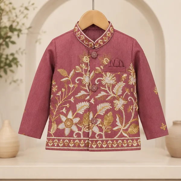 Neon_Boys_Wine_Embroidered_Nehru_Jacket_Set_with_Pant_&_Dhoti
