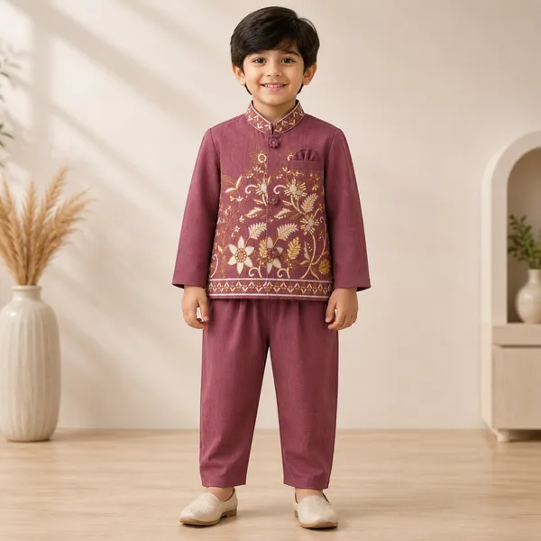 Neon_Boys_Wine_Embroidered_Nehru_Jacket_Set_with_Pant_&_Dhoti