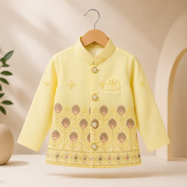 Neon_Boys_Yellow_Printed_Nehru_Jacket_Set_with_Pant_&_Dhoti