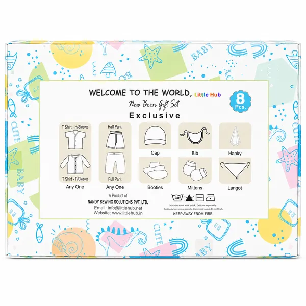 Little_Hub_8_Piece_Newborn_Baby_Gift_Set_Combo_100%_Cotton_Baby_Essentials_Kit_(Assorted_Prints,_0-6_Months)
