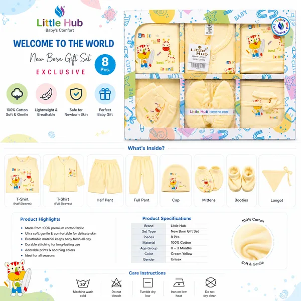 Little_Hub_8_Piece_Newborn_Baby_Gift_Set_Combo_100%_Cotton_Baby_Essentials_Kit_(Assorted_Prints,_0-6_Months)