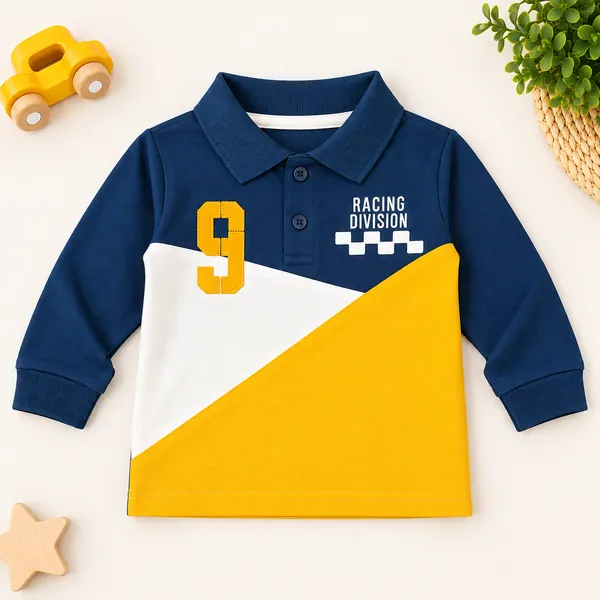 OLLYPOP_Baby_Boys_Racing_Division_Full_Sleeve_Polo_T-Shirt