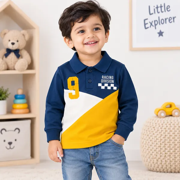 OLLYPOP_Baby_Boys_Racing_Division_Full_Sleeve_Polo_T-Shirt
