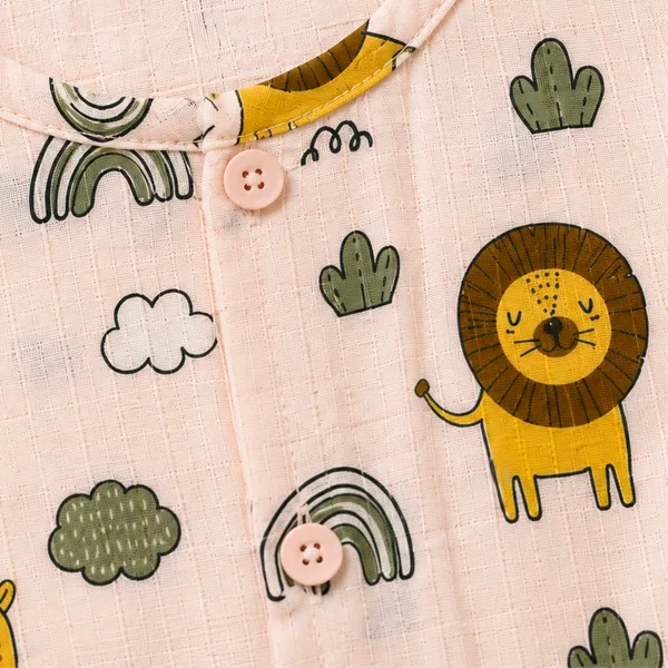 OLLYPOP_Baby_Cotton_Full_Sleeve_Shirt_&_Pant_Co-Ord_Set_|_Safari_Friends_Print_|_Soft_Everyday_Outfit