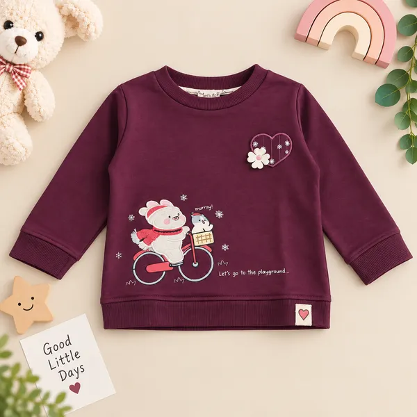 OLLYPOP_Baby_Girls_Teddy_Bear_Winter_Sweatshirt_&_Printed_Jogger_Set