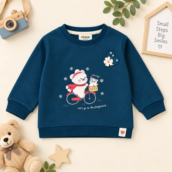 OLLYPOP_Baby_Girls_Teddy_Bear_Winter_Sweatshirt_&_Printed_Jogger_Set