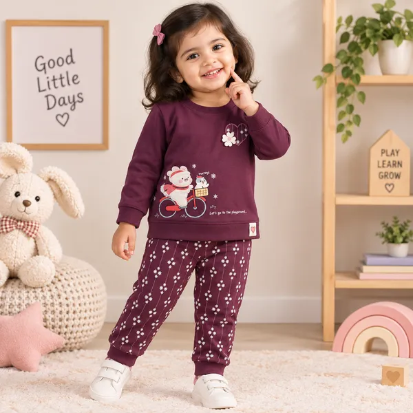 OLLYPOP_Baby_Girls_Teddy_Bear_Winter_Sweatshirt_&_Printed_Jogger_Set