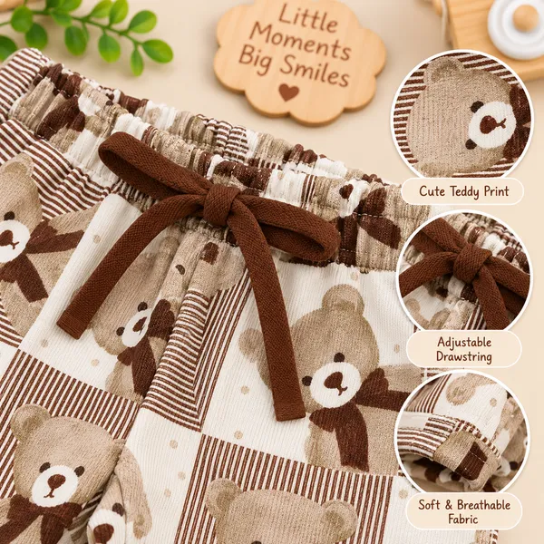 OLLYPOP_Baby_Teddy_Bear_Sweatshirt_&_Printed_Pajama_Set
