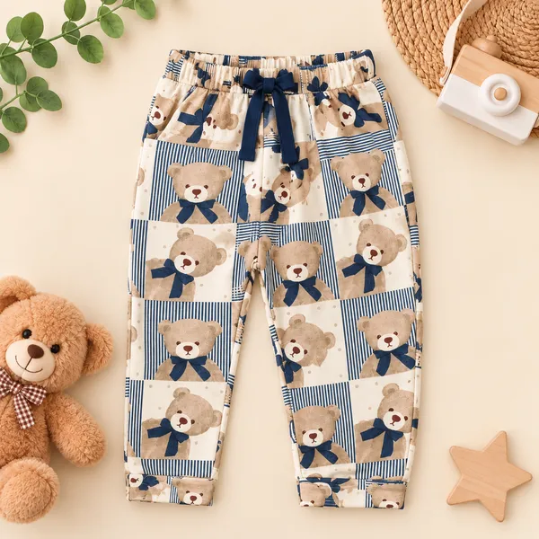 OLLYPOP_Baby_Teddy_Bear_Sweatshirt_&_Printed_Pajama_Set