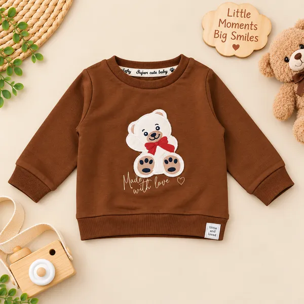 OLLYPOP_Baby_Teddy_Bear_Sweatshirt_&_Printed_Pajama_Set