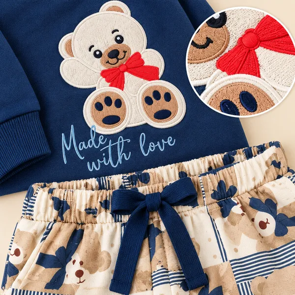 OLLYPOP_Baby_Teddy_Bear_Sweatshirt_&_Printed_Pajama_Set