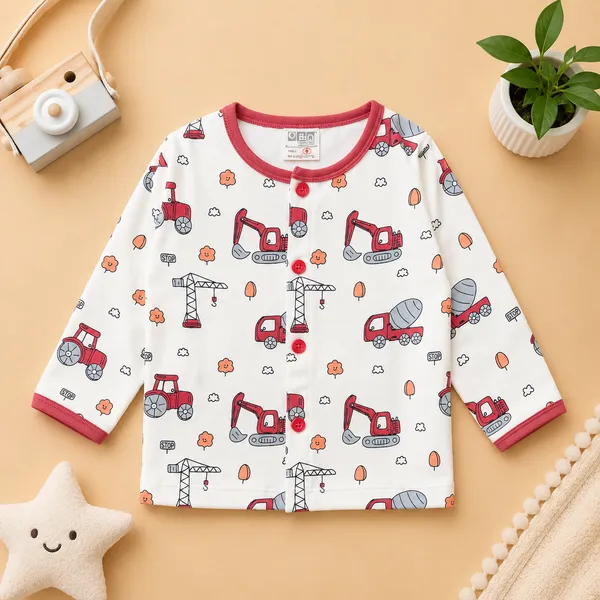 O&O_Clothes_Baby_Boys_&_Girls_Construction_Vehicle_Printed_Full_Sleeve_T-Shirt_&_Pajama_Set