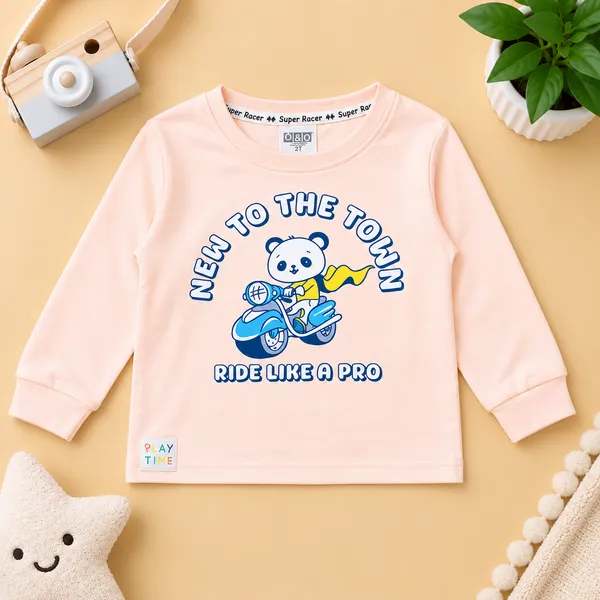 O&O_Clothes_Baby_Boys_&_Girls_New_To_The_Town_Printed_Full_Sleeve_T-Shirt_&_Pajama_Set