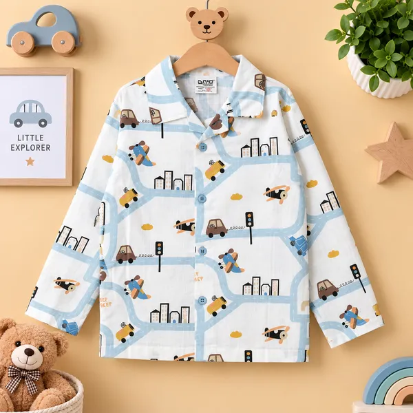 O&O_Clothes_Kids_Little_Explorer_Printed_Full_Sleeve_Shirt_&_Pajama_Set