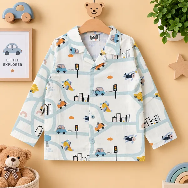 O&O_Clothes_Kids_Little_Explorer_Printed_Full_Sleeve_Shirt_&_Pajama_Set