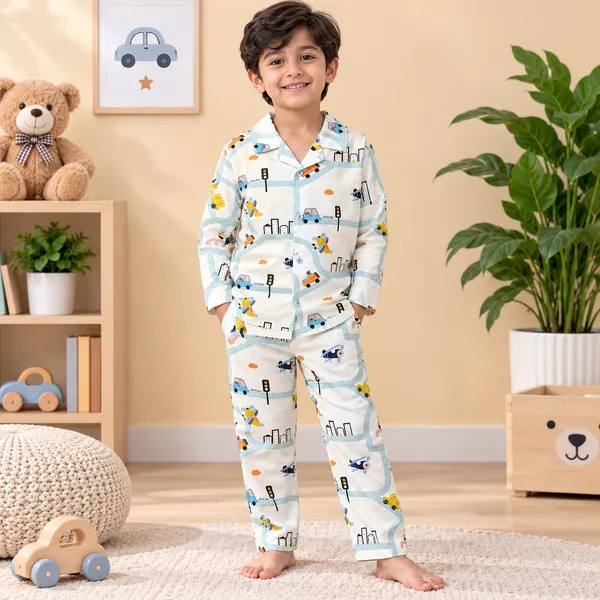 O&O_Clothes_Kids_Little_Explorer_Printed_Full_Sleeve_Shirt_&_Pajama_Set