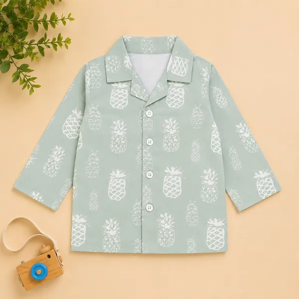 O&O_Clothes_Kids_Pineapple_Printed_Full_Sleeve_Shirt_&_Pajama_Set
