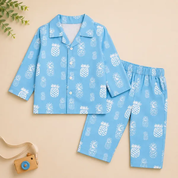 O&O_Clothes_Kids_Pineapple_Printed_Full_Sleeve_Shirt_&_Pajama_Set