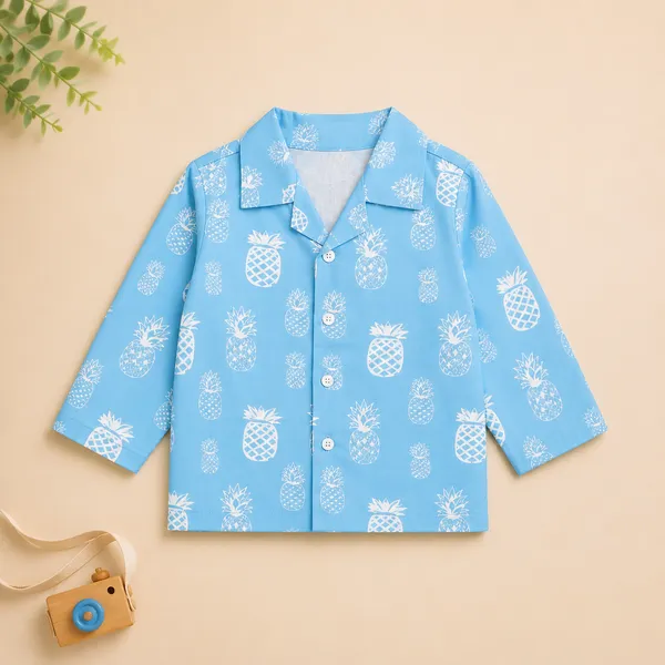 O&O_Clothes_Kids_Pineapple_Printed_Full_Sleeve_Shirt_&_Pajama_Set
