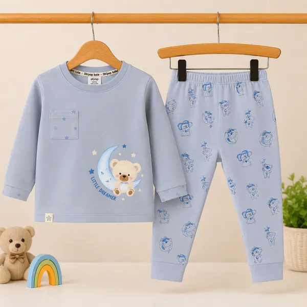 Ollypop_Baby_Cotton_Full_Sleeve_T-Shirt_&_Pyjama_Co-Ord_Set_|_Little_Dreamer_Bear_Print_|_Soft_Night_Suit