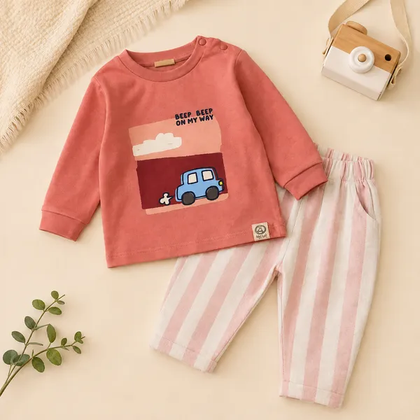 Ollypop_Unisex_Baby_Full_Sleeve_Cotton_T-Shirt_&_Striped_Pants_Co-Ord_Set_|_Soft_&_Comfortable_Outfit_for_Boys_&_Girls