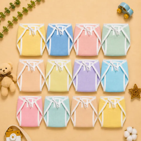 Premium_Baby_Cotton_Langot/Nappy_Combo_–_Soft_Reusable_Tie_Style_(12_Pcs_Pack)
