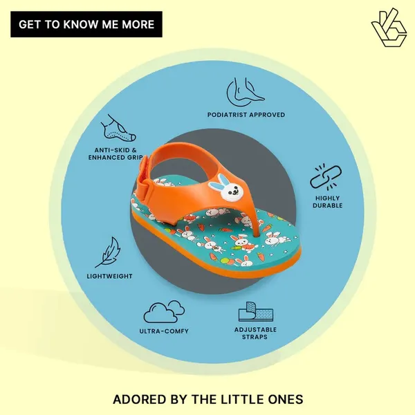 Premium_Bunny_Jellies_Flip-flops_for_Kids_-_Orange_(Unisex)