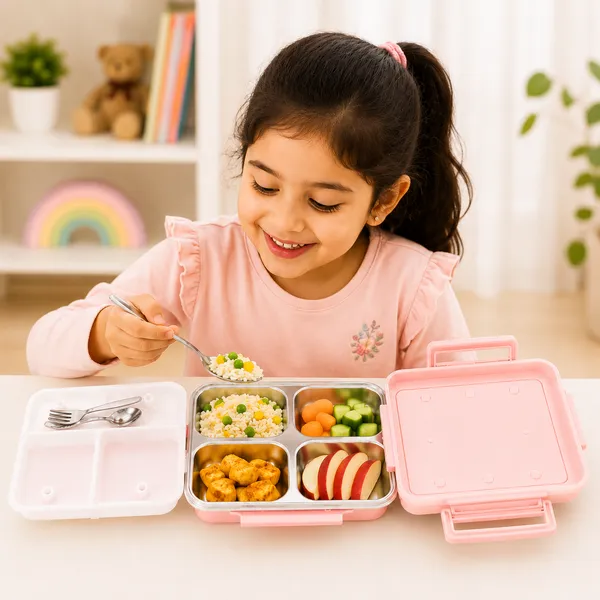 4_Compartment_Stainless_Steel_Kids_Lunch_Box_with_Spoon_&_Fork