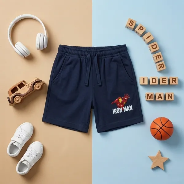 Cucumber_Boys_Marvel_Iron_Man_Printed_Sleeveless_T-Shirt_with_Shorts_Co-ord_Set_Sky_Blue_&_Navy_Blue_|_Cotton_Blend_|_Summer_Wear