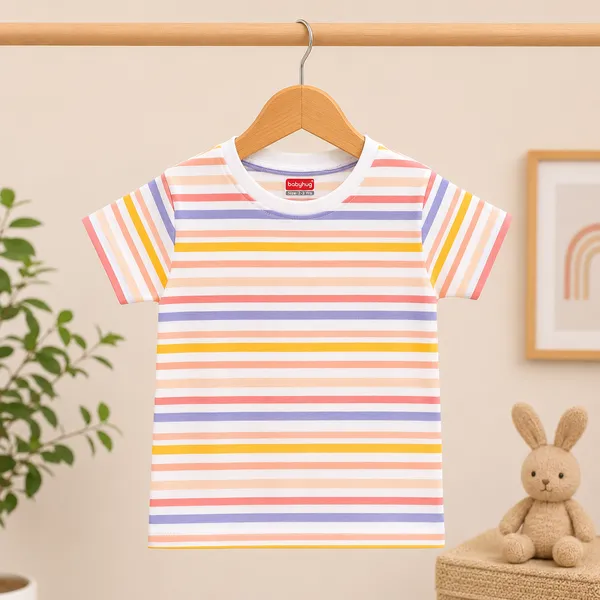 Babyhug_Baby_Boys_&_Girls_Cotton_Half_Sleeve_T-Shirt_&_Full_Length_Jogger_Pant_Night_Suit_Set_|_Orange_Multi_Stripe_Print_|_Soft_&_Comfortable_Sleepwear