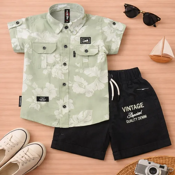 Rockkon_Boys_Cotton_Printed_Shirt_&_Sulphur_Shorts_Set_Premium_Summer_Outfit