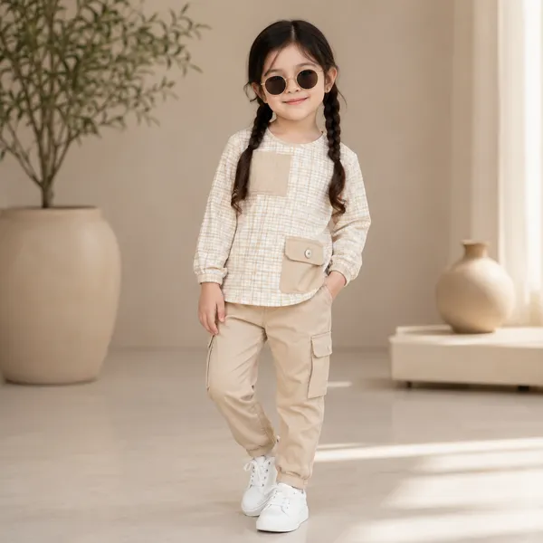 FIRST_BABY_GIRLS_STYLISH_CHECKERED_TOP_&_STRAIGHT_FIT_PANT