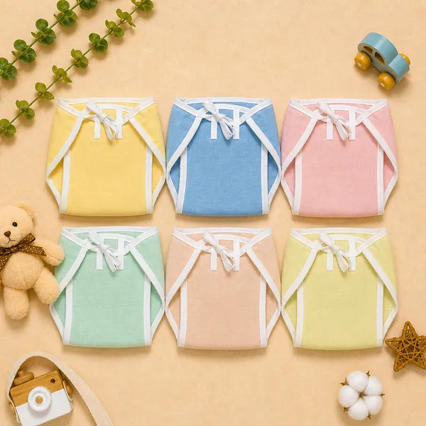 Soft_Cotton_Baby_Langot/Nappy_Combo_–_Reusable_Tie_Style_(6_Pcs_Pack)