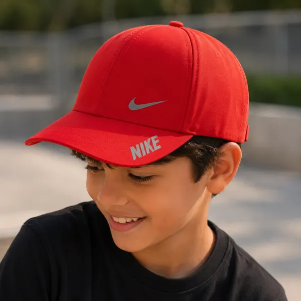 Kids_Nike_Style_Sports_Baseball_Cap_for_Boys_&_Girls_|_Adjustable_Cotton_Summer_Sun_Cap_|_Red