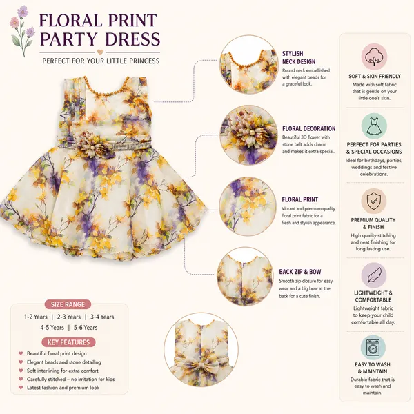 Girls_Floral_Printed_Sleeveless_Party_Wear_Dress_|_White_Organza_Fit_&_Flare_Frock_with_3D_Flower_Appliqu�_|_Elegant_Birthday_&_Wedding_Dress