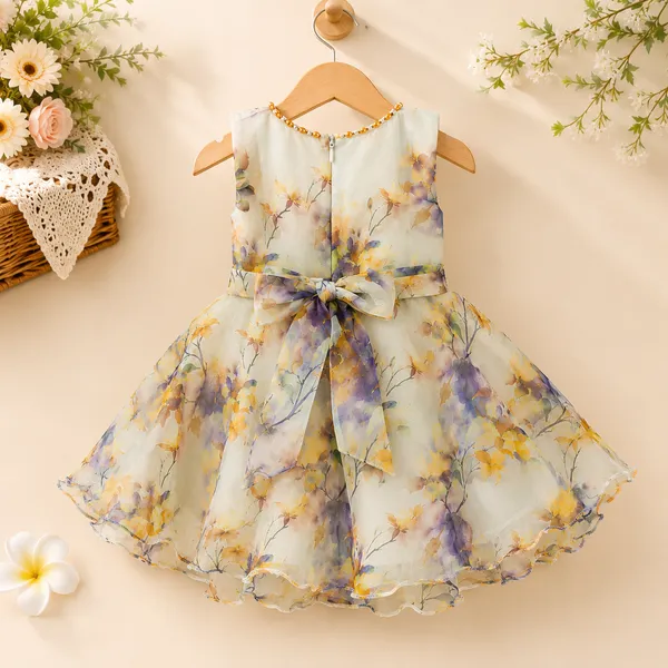 Girls_Floral_Printed_Sleeveless_Party_Wear_Dress_|_White_Organza_Fit_&_Flare_Frock_with_3D_Flower_Appliqu�_|_Elegant_Birthday_&_Wedding_Dress