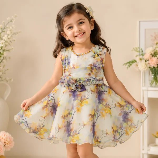 Girls_Floral_Printed_Sleeveless_Party_Wear_Dress_|_White_Organza_Fit_&_Flare_Frock_with_3D_Flower_Appliqu�_|_Elegant_Birthday_&_Wedding_Dress
