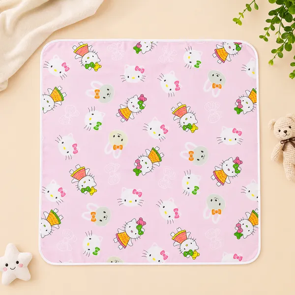 18_Piece_Newborn_Baby_Bedding_Set_with_Mosquito_Net,_Carry_Nest,_Mattress,_Pillow,_Bolsters,_Baby_Cap,_Bibs_&_Accessories_|_Soft_Cotton_Baby_Gift_Set_|_Pink_With_Printed_White_Kity
