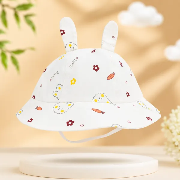 Kids_Rabbit_Ear_Cartoon_Bucket_Hat_for_Boys_&_Girls_|_Soft_Cotton_Sun_Hat_|_Yellow