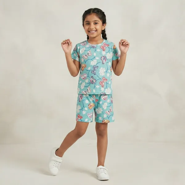 AURA_MODA_CUTE_PRINTED_GIRLS_T-SHIRT_&_SHORTS_SET_SUMMER_COMFORT_COLLECTION