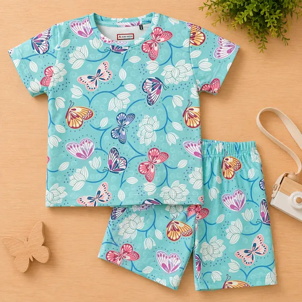 AURA_MODA_CUTE_PRINTED_GIRLS_T-SHIRT_&_SHORTS_SET_SUMMER_COMFORT_COLLECTION