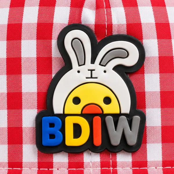 Kids_Checkered_Cotton_Cap_with_BDIW_Bunny_Patch_|_Adjustable_Casual_Summer_Cap_|_Red